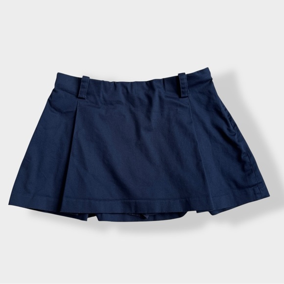 Abercrombie & Fitch Navy Blue Micro Skirt with Builtin Shorts Low Rise Preppy XS - Picture 1 of 11